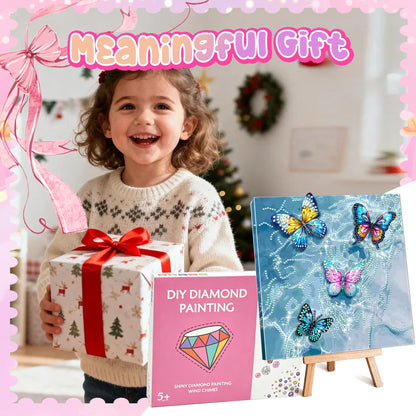 SJTYDX Framed Diamond Art Kits, Diamond Painting Butterfly with Movable Wings, DIY Rhinestone Gem Painting Crafts Canvas Art with Easel Diamond Paint Kits for Decor Gift, 7.8x7.8 Inch