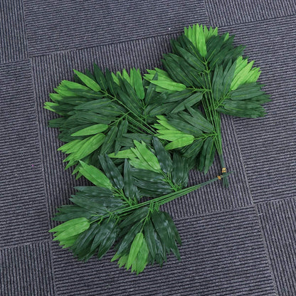 50pcs Artificial Green Bamboo Leaves for Home Hotel Office Decoration (Fake Green Plants)