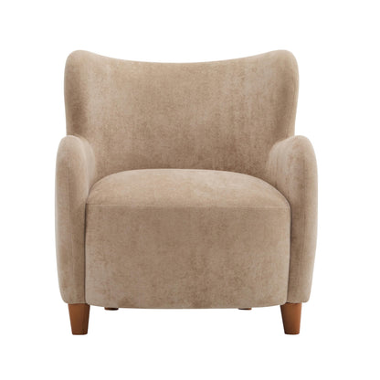 Christopher Knight Home Wingback Accent Chair, Fabric Club Chair, Upholstered Armchair, Curved Backrest Single Sofa, Soft Cushion Seating, Comft Lounge Chair for Living Room Reading Home Rest, Camel
