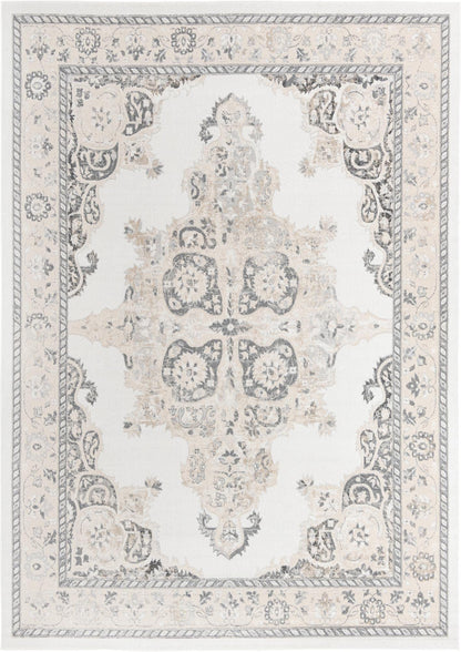 Unique Loom Parker Collection Area Rug - Merakli (10' x 14' Rectangle, Ivory/ Black)