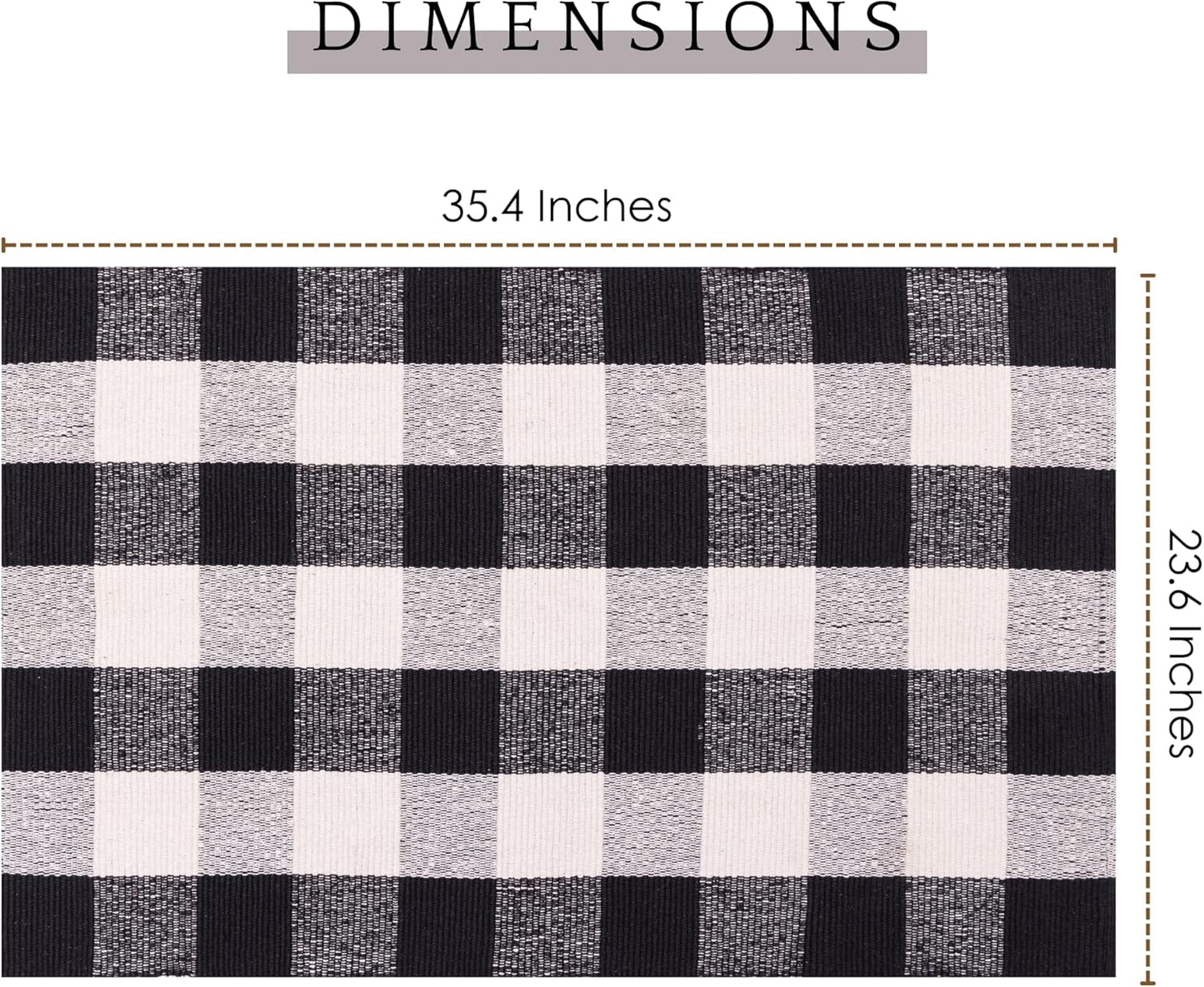 RAJRANG Buffalo Plaid Rug, 23.6 x 35.4 Inches, Cotton Washable Door Mat, Checkered Indoor Outdoor Decor