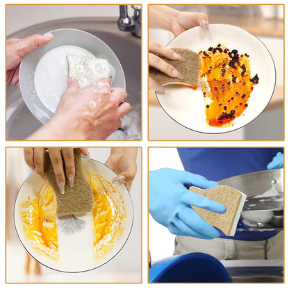 Natural Kitchen Sponges, Biodegradable & Compostable | Non-Scratch Cellulose Coconut Fiber Sponges for Dishes, Pots & Pans | Eco-Friendly Cleaning Sponge (12)