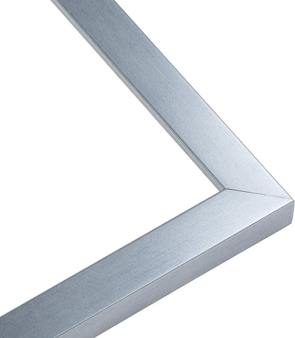 8x8 Silver Pewter Wood Picture Frame, Square Frame with UV Acrylic, Foam Board Backing & Hanging Hardware