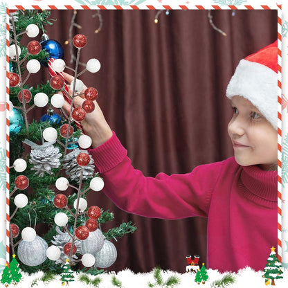 zsccxq 24 Pcs Christmas Tree Decoration Artificial Berry Stems Branches, Christmas Faux Holly Colorful Berries Branches