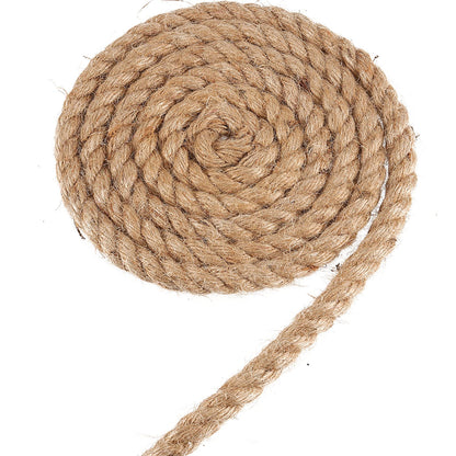 JAPCHET 164 Ft x 10MM Natural Jute Twine, 3/8 Inch Twisted Jute Rope Hemp Rope, Strong Burlap Cord for DIY Crafts Gardening Hammock Home Decorating Gift Wrapping