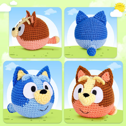 Acehochen Crochet Kit for Beginners, Beginner Crochet Kit for Adults with Step-by-Step Video Tutorials, Crochet Animal Kits Knitting Supplies (2 Pack)