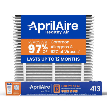 AprilAire 413 Replacement Air Filter - MERV 13 for Whole House Purifiers | 16x25x4 (Single Pack)