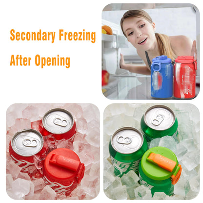 ORIGINAL CREATOR - DIPESI 6 pack 6 color Soda Can Lids with Straws, Reusable Silicone Straws Soda Can Covers, BPA-Free,Airtight Seal, Easy to Use, Prevents Spills, Fits Standard Cans.