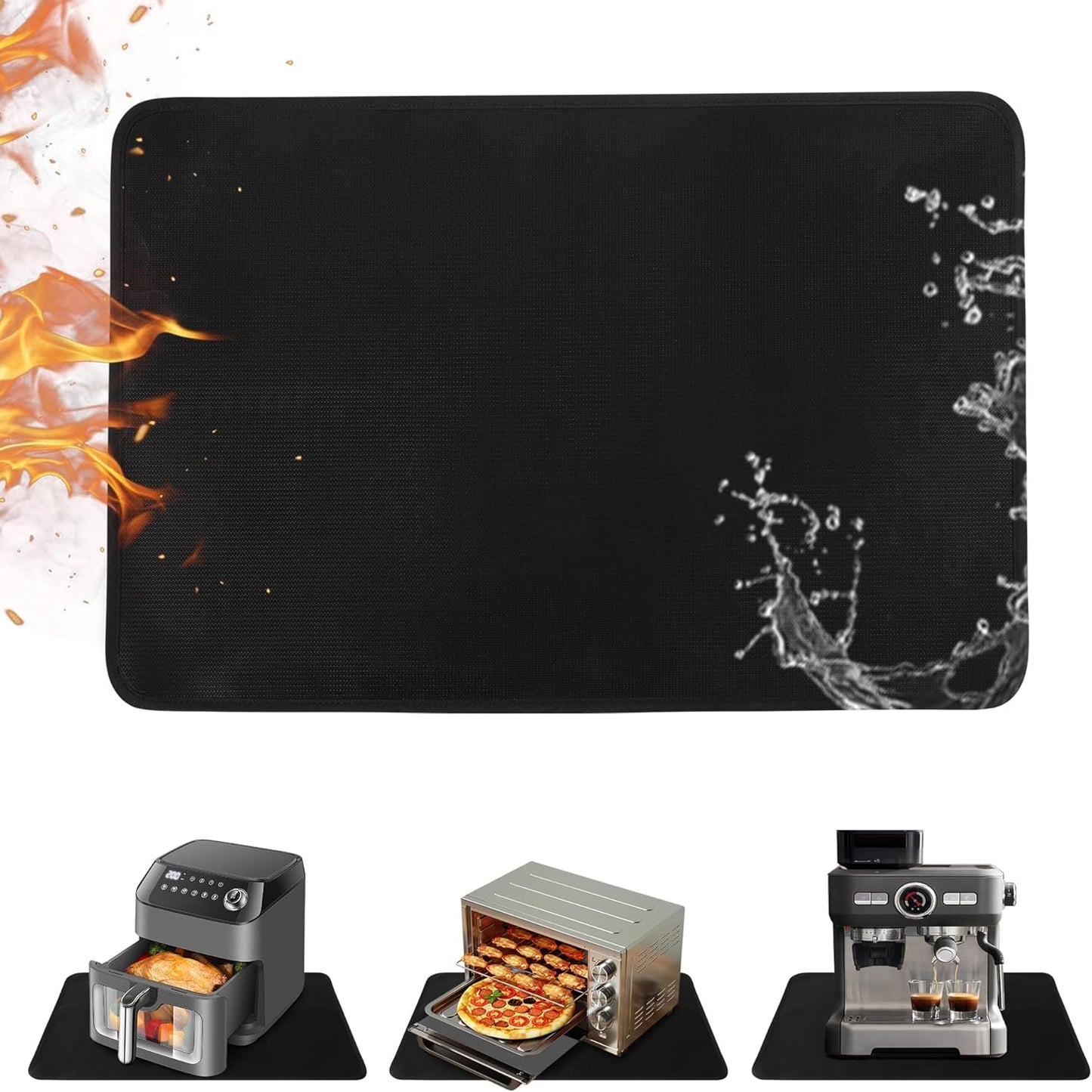 Heat Resistant Hot Pads for Kitchen, 16 x 24 Inches Silicone Mats for Countertop, Protector Under Air Fryer, Toaster