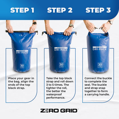 Zero Grid Dry Bag Perfect for Hiking, Camping, Canoeing Multi Sizes Waterproof Keep Goods Dry (10 Liter)