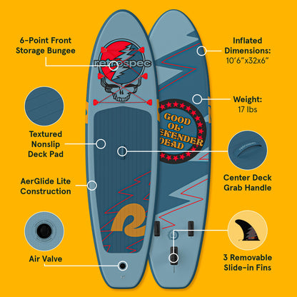 Retrospec Weekender Inflatable Paddle Board with Beach Accessories - 10'6" X 32in SUP Board, Textured Deck Pad, Pump & Travel Bag - Lightweight iSUP