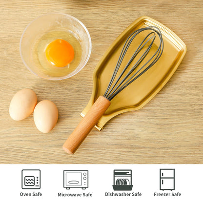 BETTWILL Gold Spoon Rest For Stove up, Stainless Steel Spoon Rest For Kitchen Counter, Large Kitchen Spoon Holder with Square Bottom, Spatula Spoon Ladle Utensil Holder, Heavy Duty.