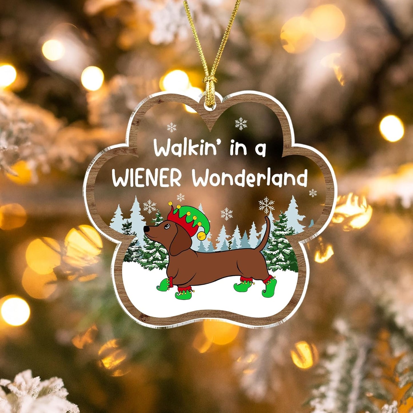 2025 Dachshund Christmas Ornament Dachshund Gifts for Women, Wiener Dog Ornament for Christmas Tree, Cute Sausage Dog