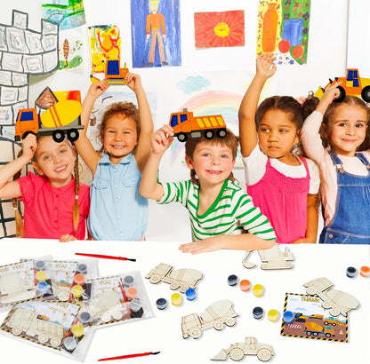 24 Set Construction Birthday Party Supplies, Trucks Parties Craft Construction Theme Birthday Paint Party Favors