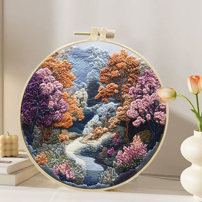 Hzkokon 2 Pack Embroidery Kit for Beginners Adults Cross Stitch Kits Hand Embroidery Kit Includes Stamped Flower Pattern, Hoop, Color Threads,Tools & Follow Instruction