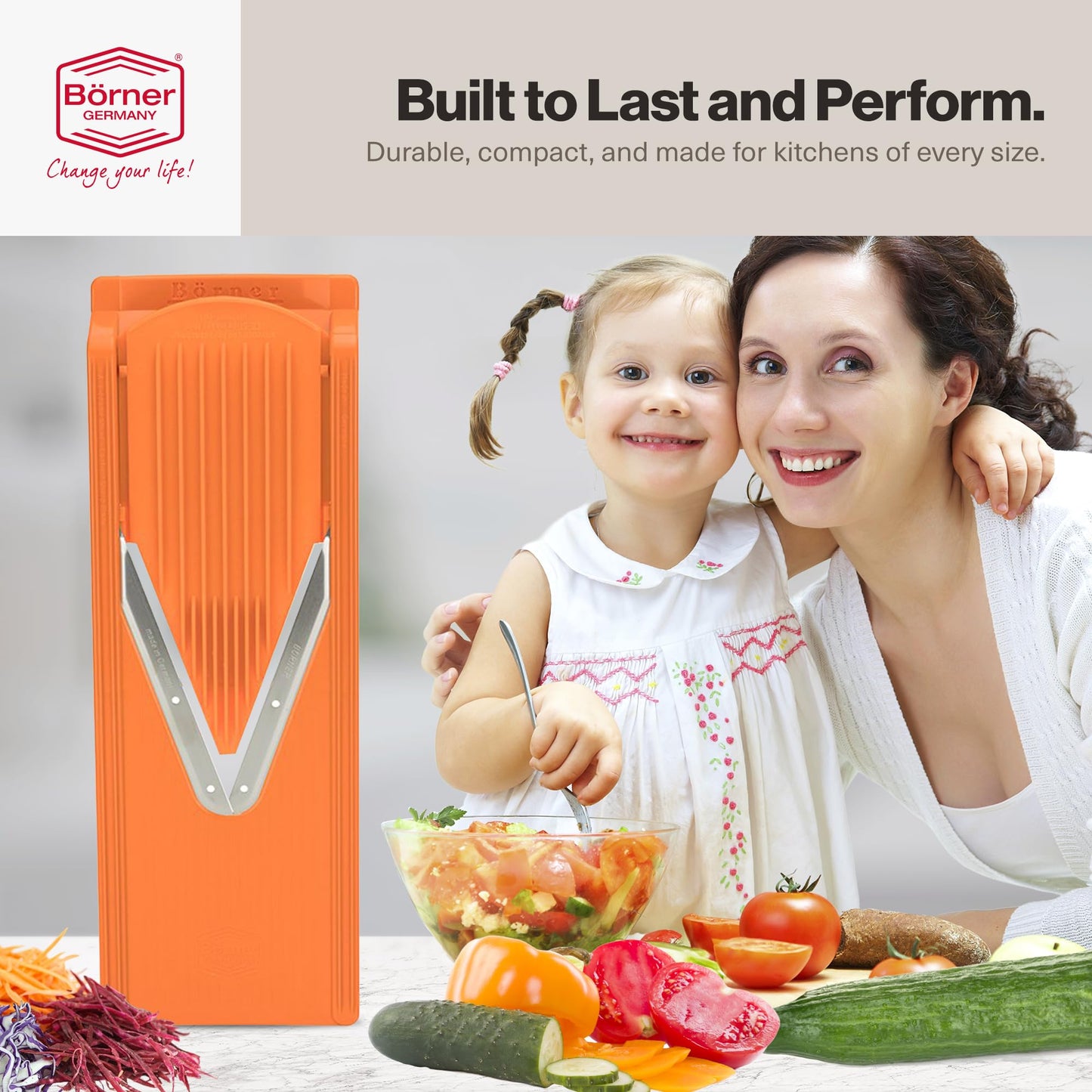 Swissmar Borner V-1001 V-Slicer Plus Mandoline 5 Piece Set (Orange)