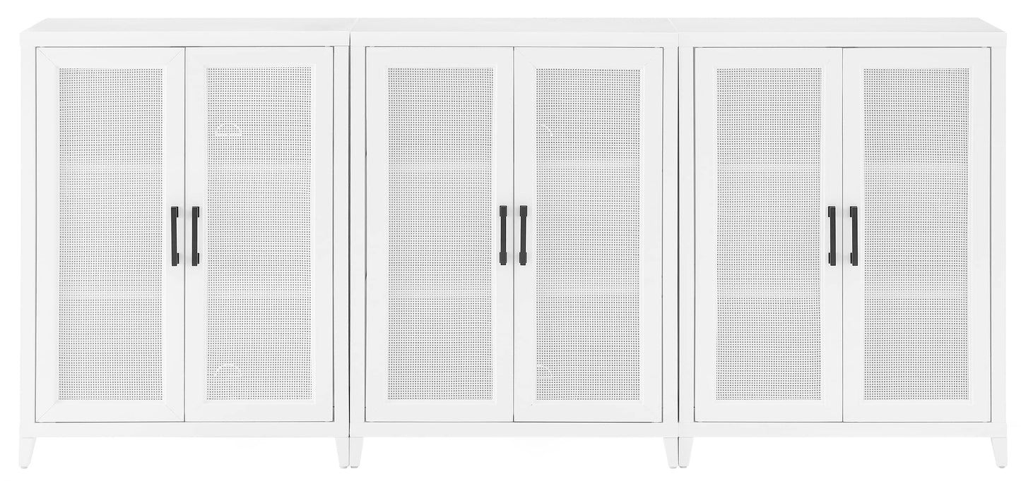 Crosley Furniture Milo 2-Piece Entertainment Center TV Stand, Media Console, Vinyl Record Storage, White