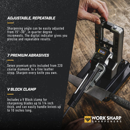 Work Sharp Professional Precision Adjust Knife Sharpener - Adjustable Knife Sharpening Kit for Pocket, Hunting, Kitchen, Serrated Knives