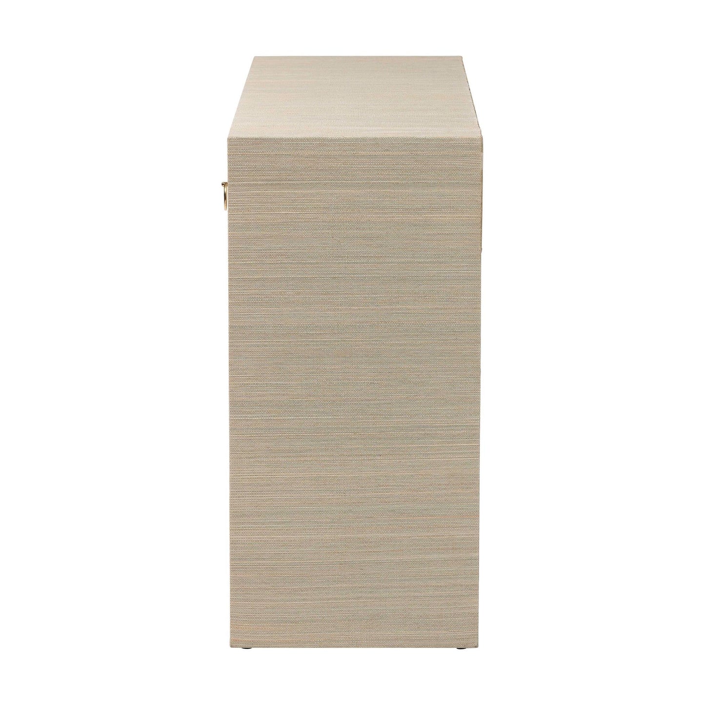 bali & pari Cielo Bohemian Woven Natural Grasscloth 3-Drawer Console Table