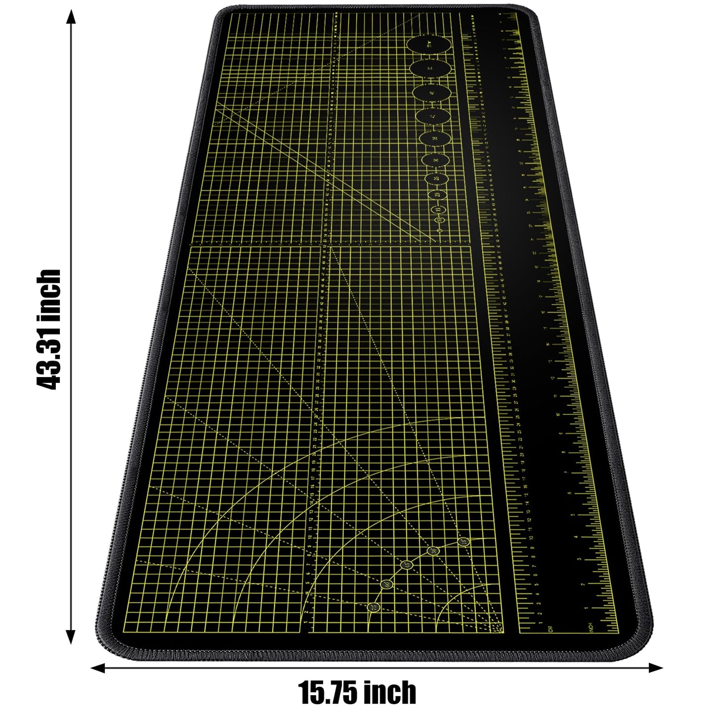 ‌2F22E Premium Portable Workbench Mat 43.31"x15.75" Inch - Non-Slip Dual Measuring Scales & Angle Guides - Durable Table Protector for Workshops, Crafts & DIY