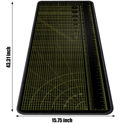 ‌2F22E Premium Portable Workbench Mat 43.31"x15.75" Inch - Non-Slip Dual Measuring Scales & Angle Guides - Durable Table Protector for Workshops, Crafts & DIY