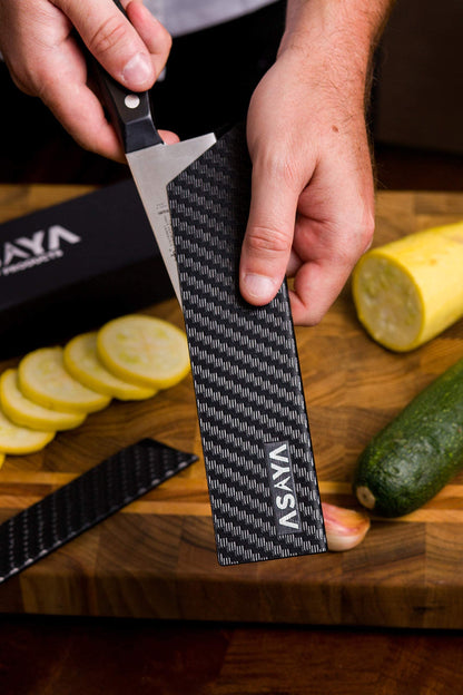 Asaya Professional Chef Knife Edge Guards – 9 Piece Knives Universal Covers - Extra Strength ABS Plastic and Food Safe Kitchen Knife Sheath Covers – Knives Not Included