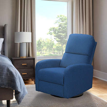 Ink+Ivy Recliner & Rocking Chair: Glider Recliner Nursery Chair for Living Room & Bedroom, Swivel Rocker Recliner with Side Pockets, Comfy Chair for Small Spaces, Blue