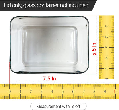 Replacement Lid for Pyrex Plastic Red Cover, 3 Cup Bowl Dish Rectangle, 7210-PC, 2-Pack