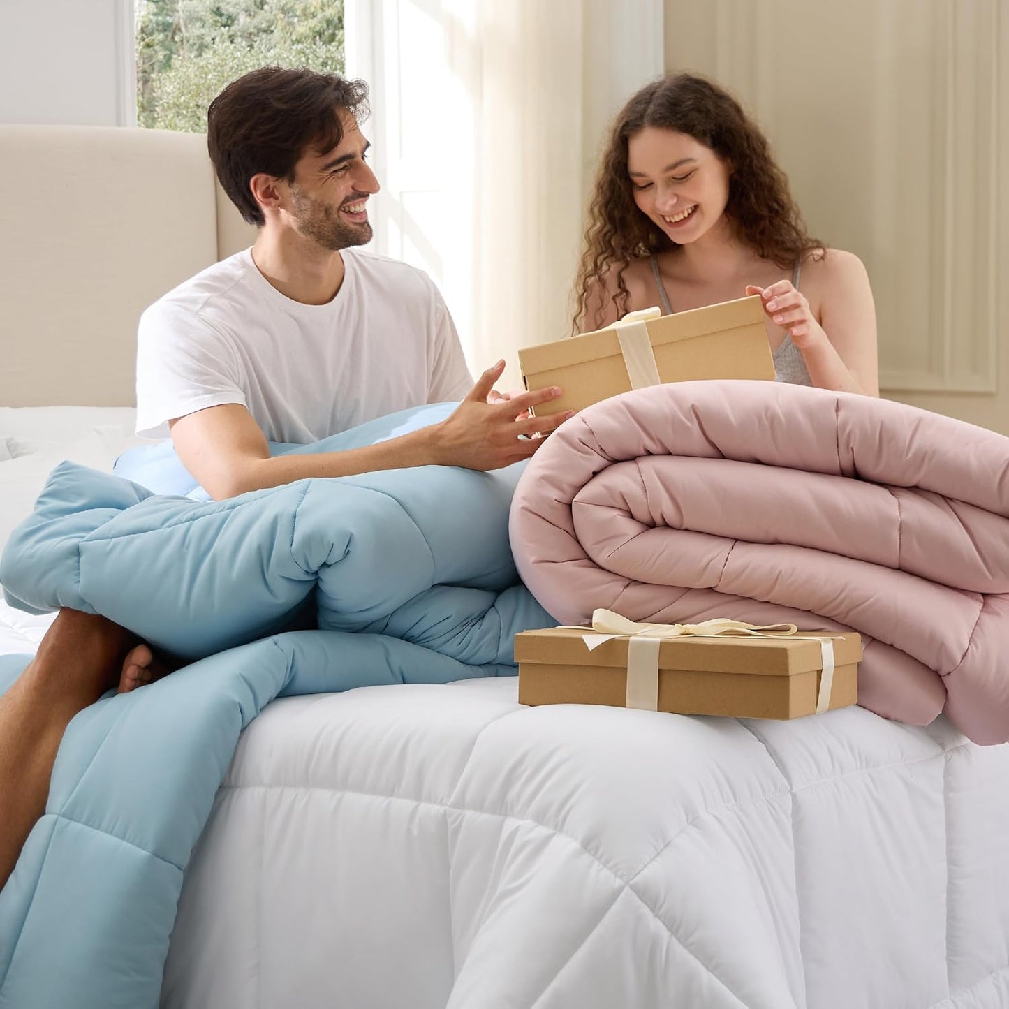 Bedsure Comforter Duvet Insert - Oversized King Size All-Season Down Alternative Bedding | Sage Green 116x98 Inches