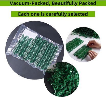 Skiennix Plant Support Clips - 100 Pcs Plastic Clips for Securing Tomato Vines | Green Garden Clips
