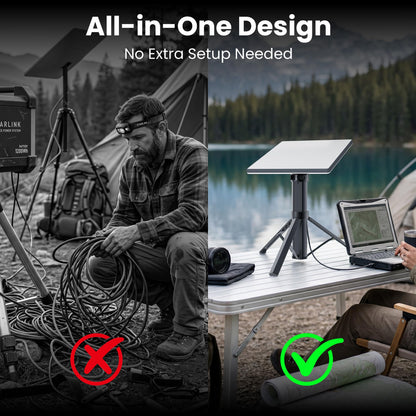 votsolix Starlink Mini Battery Pack 45000mAh 166Wh, 6–8H Runtime, All-in-One Tripod Power, IP67 Waterproof, USB-C PD Fast Charging for Camping RV Off-Grid