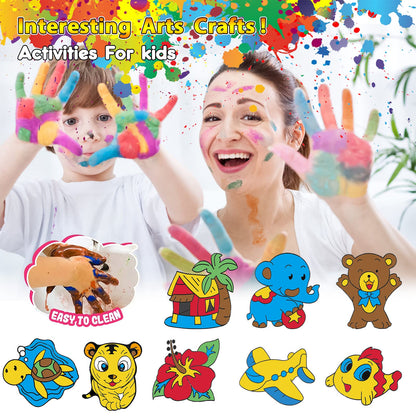 Window Paint Art, 36 Suncatchers Double Craft Kit for Kids – Children’s Make Your Own Fun Suncatcher Set Suction Cups DIY Car & Mirror Arts Crafts Children