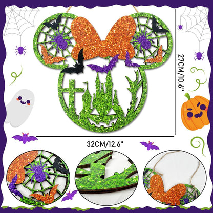 Halloween Door Decorations, Wooden Sign for Front Door, Halloween Welcome Sign for Halloween Party Supplies