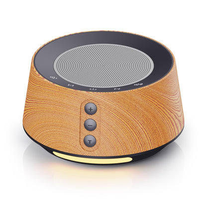 BGOVERSS White Noise Sound Machine with 14 Soothing Sounds and 10 Levels Night Light for Sleeping, 5 Timers and Memory Feature Plug in Sound Machine for Nursery Baby Kids Adults, Zebra Wood