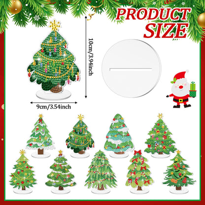 DoubleFill 9 Pcs Luminous Christmas Diamond Painting Tabletop Decor Double Sided Xmas Diamond Art Kits for Adults Glow in the Dark Christmas Centerpieces for Table Desktop DIY Crafts