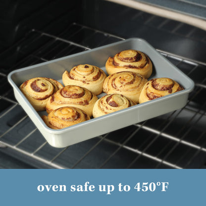 Sur La Table Kitchen Essentials Bake Sale 9 X 13 Inch PFOA, PFAS, PTFE Free Nonstick Roaster/Cake/Baking Pan - Linen White