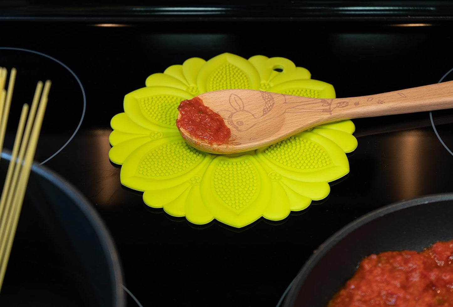 Talisman Designs No-Slip Grip Silicone Hot Pad & Trivet - Black, Set of 1