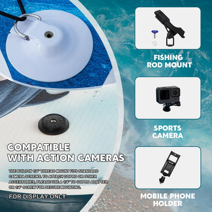 TIDETREK 11'/11'6" x 33"/34" x 6" Inflatable SUP Paddle Board – Extra-Wide, Stable Stand Up Paddle Board with Premium Full Accessory Set for Adults & Youth (Ocean Spirit, 11'x33 x6)
