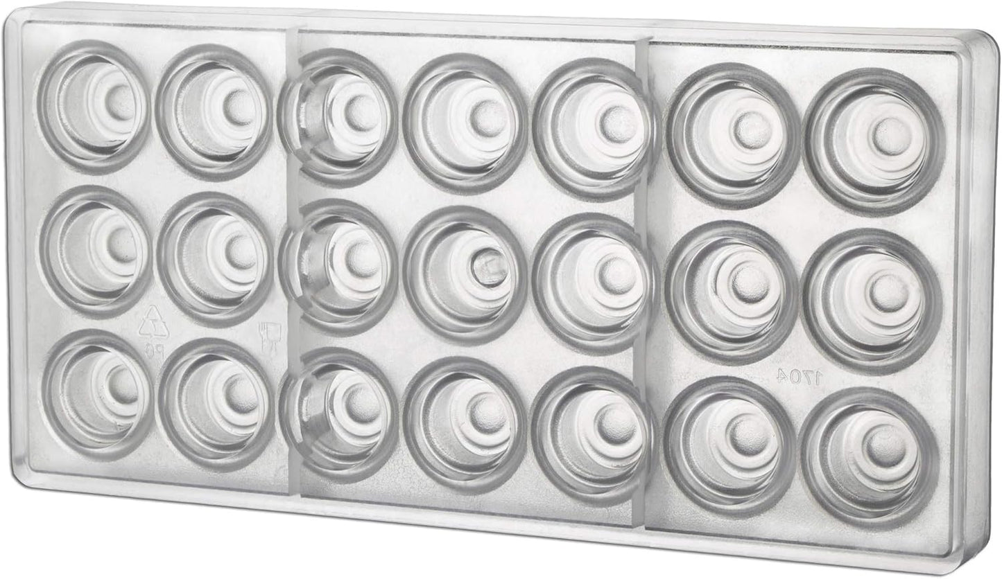 Fat Daddio's PCM-1704 Polycarbonate Spiral Cone Candy & Chocolate Mold, 11 x 5.25 Inch, Translucent
