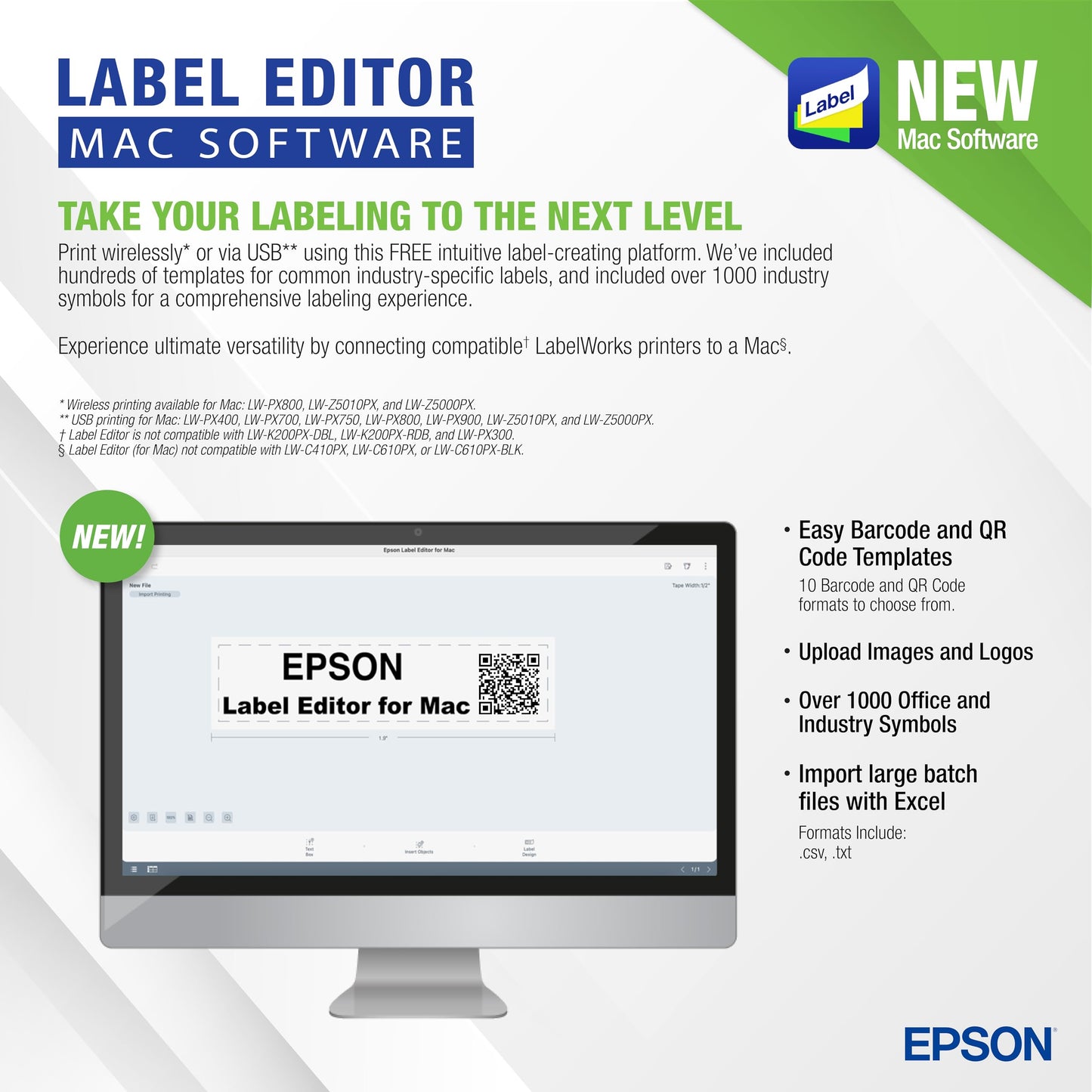 LABELWORKS Epson LW-PX700 Industrial Label Maker Kit - Compatible with Large Variety of Tape Types, Portable Handheld Label Printer