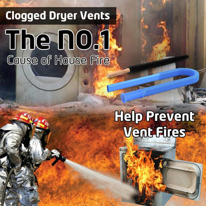 Skiennix Dryer Vent Cleaner Kit - 2-Piece Lint Brush & Vacuum Hose Attachment for Quick Lint Removal