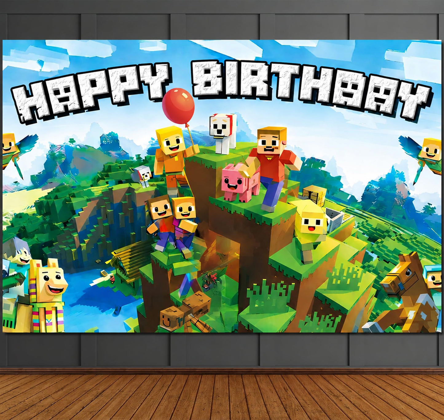Happy Birthday Banner Boy 5x3ft Birthday Sign Village Gaming Birthday Party Decorations Videogame Themed Banner Video Game Decorations Video Game Happy Birthday Backdrop for Boys