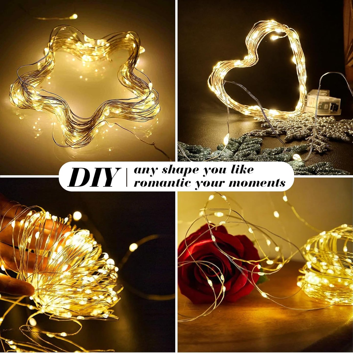 12 Pack 7ft 20 3 ZGWJ Fairy Lights Battery Operated, Mini LED Fairy String Lights Silver Wire Modes for DIY, Parties