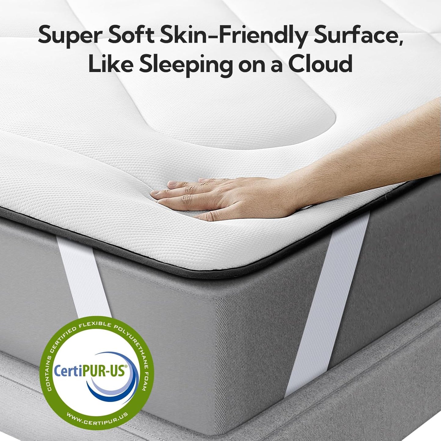 Maxzzz Twin Mattress Pad, Cooling Memory Foam Twin Mattress Topper, Pillow Top Protector for 8-23'' Mattress, White