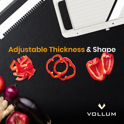 Vollum Wide Japanese Mandoline Slicer for Kitchen – Professional Slicer Vegetable Cutter with Interchangeable Stainless Steel Blades – Food Manual Slicer Handheld Mandoline Slicer