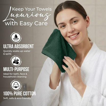 12 Pack 100% 12 12 Inches, 550 RIVERSIDE Premium Cotton Face Wash Cloths, x Soft & Absorbent Face Towels for Bathroom