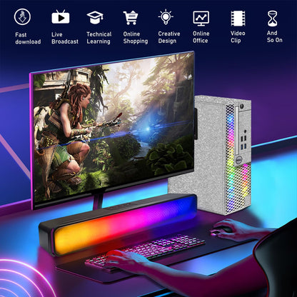 Dell RGB Gaming Desktop Computer, Intel Quad Core I5-6500 up to 3.6GHz, Radeon RX 550 4G, 16GB DDR4, 1TB SSD, RGB Keyboard & Mouse, 600M WiFi & Bluetooth, Win 11 Pro (Renewed)