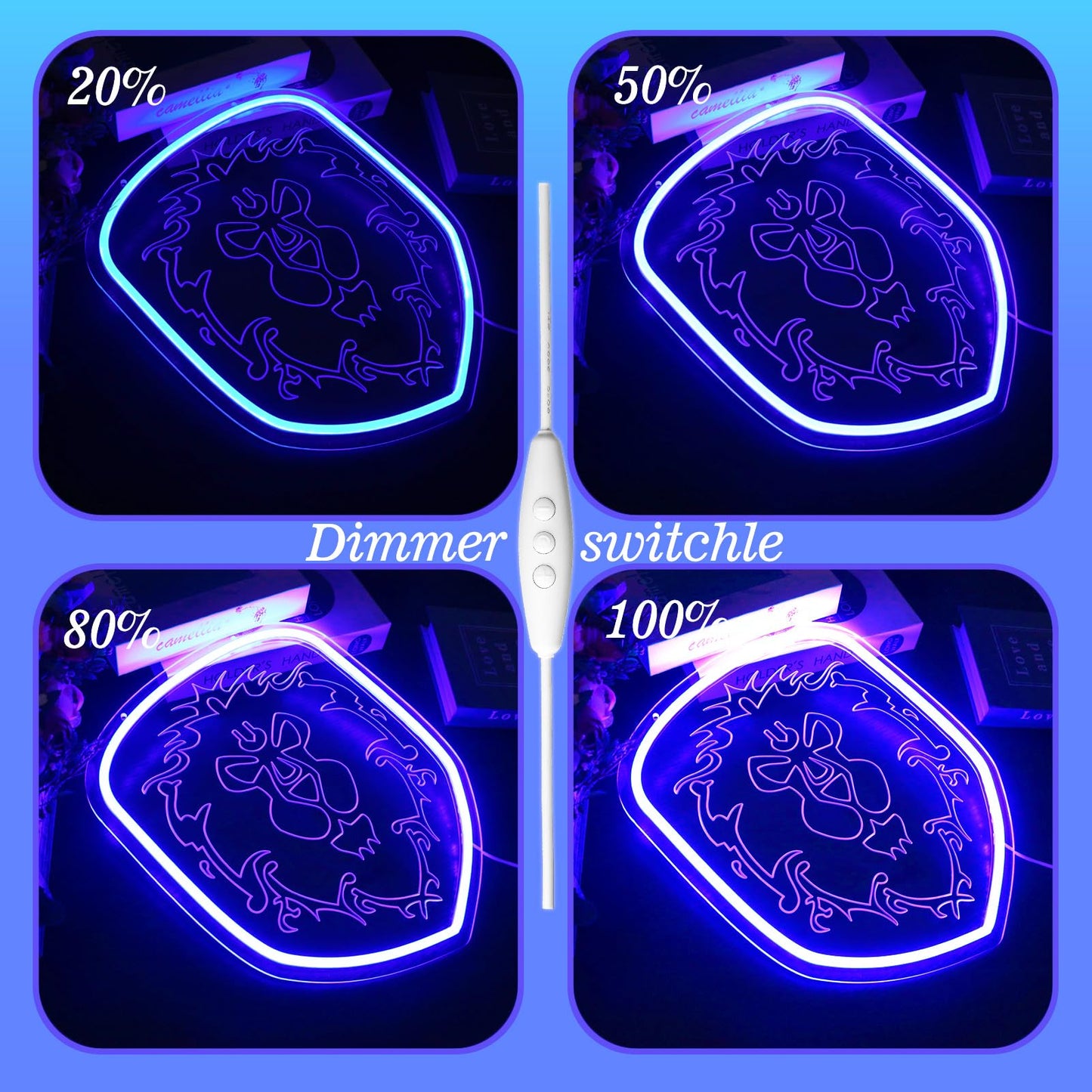 Alliance Lion Neon Light - USB-Powered Adjustable LED Wall Decor Art with Durable Acrylic & Flexible Design for Gamers & Fans, Blue, 15 in x 12.4 in