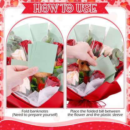 Suncalla Red Mother's Day Money Soap Flower Bouquet Kit, Handcrafted Soap Flower Money Bouquet Kit with Bear and Gift Bag, Unique Wedding, Birthday, Anniversary and Bridal Shower Gift