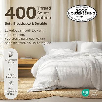 California Design Den King Size Pillowcase Set - 400 Thread Count 100% Cotton Sateen, Soft & Breathable - Hunter Green